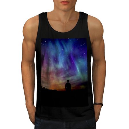 Aurora Light Night Men Blacktank Top