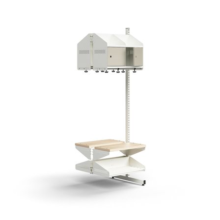 Garderobenschrank ENTRY, Anbaumodul, bodenstehend, 1800 x 600 x 600 mm, weiß/grau