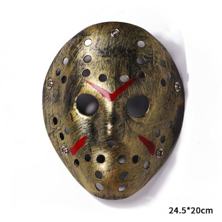 2 stk Retro Gylden Jason Maske Grimaser Skrik Halloween Skummel Maske-FY