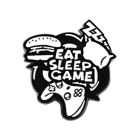 Brosch, Metall - Eat Sleep Game