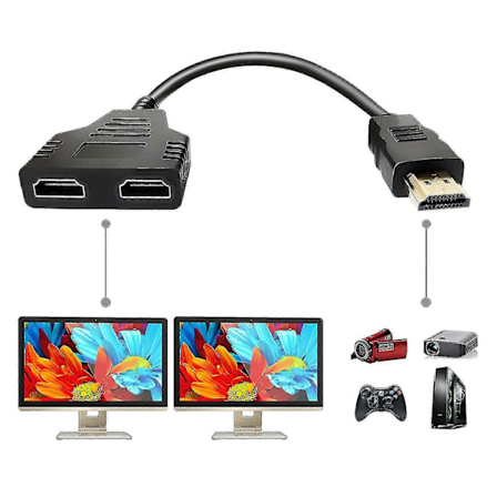 HDMI Splitter Adapter Kabel HDMI Splitter 1 In 2 Ut $hdmi Hane Till Dubbel HDMI Hona 1 Till 2