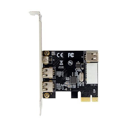 PCIe (PCI for Express) 4 porte 1394A (Firewire) adapterkort (3X 6 Pin + 1 x 4 P