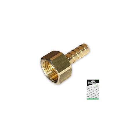 Liitin 9 mm letkulle, 1/2" naaras - MESSINGI