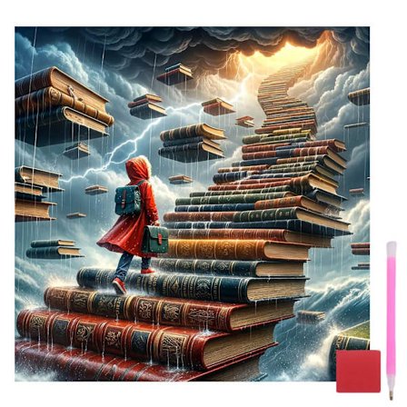 Bog Diamant Kunst Sæt til Voksne, 5D Fuld Rund Bore Diamant Maleri Sæt til Begyndere, DIY Diamant Prikker Malerier Billede Kunst Håndværk, Hjem 