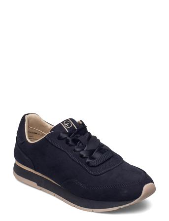 Woms Lace-Up Låga Sneakers Blå Tamaris