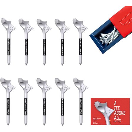 10 stk. Ubruddelige Golf Tees 10 Grader Golf Tees Plastik Professionel Slidstærk Øg Afstand Golf Tilbehør