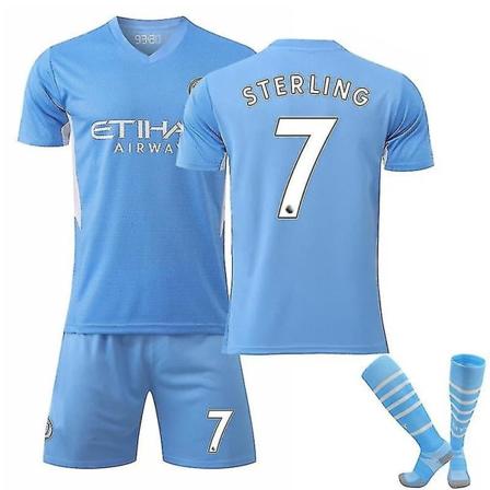 Ny sesong Manchester City Hjemme De Bruyne Fotballtrøye FODEN NO.47 STERLIN NO.7 XS
