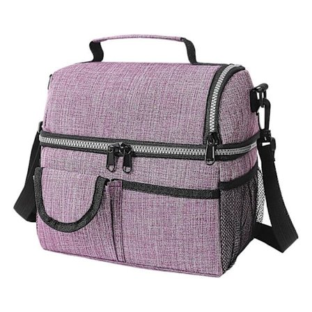 Lækagesikker Isoleret Frokostpose Termisk Køletaske Funktionel Oxford Klud Madpose til Picnic og Kontormåltider Lilla