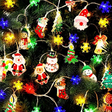 Jul LED-ljus Snögubbe Jultomte ljusslingor, Godis