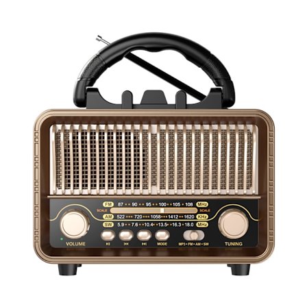 Marron-Retro Kannettava AM/FM/SW-radio ladattavalla akulla, USB, antenni, AUX ja TF-kortin toisto kotikäyttöön