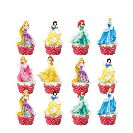 24 stk. Disney Princess Cupcake Toppers Festartikler Fødselsdagsdekorationer