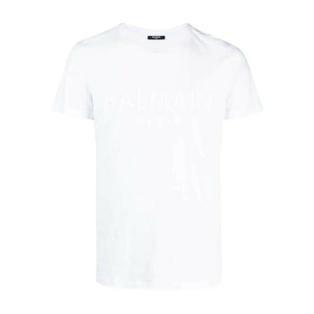 Balmain T-Shirt with Logo Hvid, Herre T-shirts
