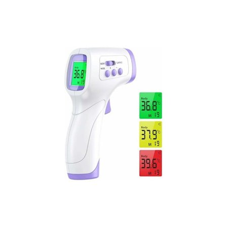 Voksen pannetermometer, infrarødt pannetermometer, 2 i 1 berøringsfri baby voksen objekttermometer, infrarødt termometer med feberalarm,