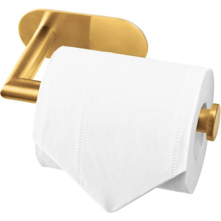 1 stk. Selvklæbende toiletpapirholder, rustfri toiletpapirholder til badeværelse og køkken, børstet messing 8,5*5*17,5 cm [DB]