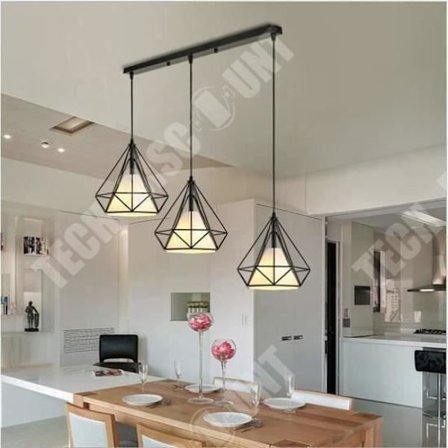 Lustre - TD - Diamant - 3 lampor - Metall - Industriell samtida stil