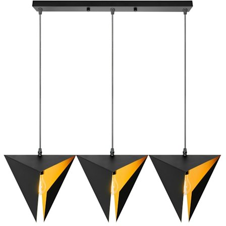 GEOMETRISK TREKANTLAMPE APP254-3CP SORT