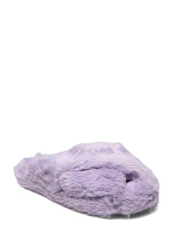 Indoor Slipper Cross Fake Fur Slippers Hjemmesko Lilla Lindex