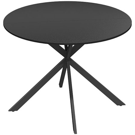 Rundt spisebord til 4 personer, industriel stil, sort