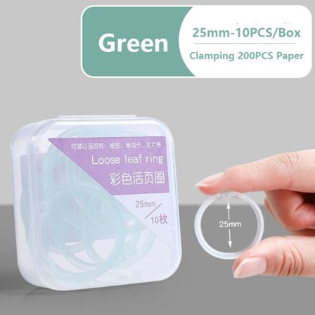 Sormuskansio Albumit ympyrä VIHREÄ 25MM-10KPL 25MM-10KPL