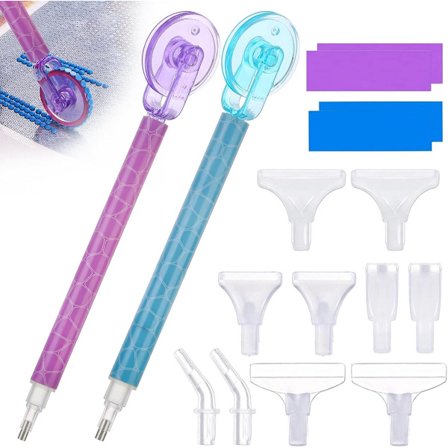 Diamant Maleri Tilbehør Pakke - Sæt med 2 - Diamant Maleri Rulle - Multi Placer - Diamant Kunst Rulle - Hobby Tilbehør