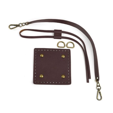 Firkantet Veske Bunn & Snørestropp Håndtak Sett Håndvevd Veske DIY Tilbehør Bøtteveske Skulderveske Reparasjon for Jente Kvinner