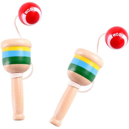 Expanderande boll 2 st trä fånga boll mini kopp och boll spel hand-öga koordination boll fånga kopp Kendama japansk träleksak gåvor för barn Woo