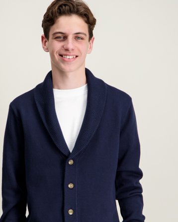 RYVLS Connor Knitted Cardigan Blauw Truien Jongens - Kids Brand Store