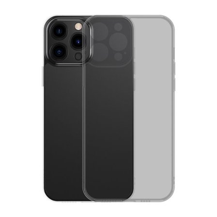 Baseus Frosted Glass Case Cover til iPhone 13 Pro Hard Cover med Gel Frame sort (ARWS000401)