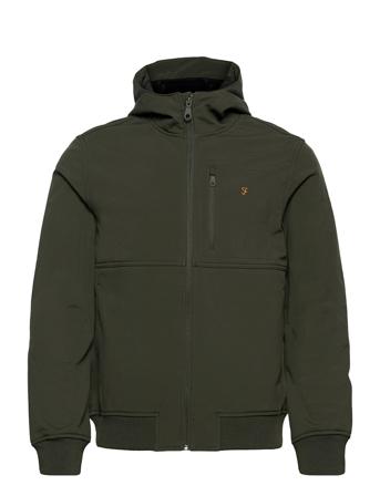 Rudd Softshell Hooded Jacket Green Farah