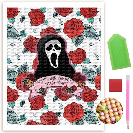 Skelett Dödskalle Diamantmålningssatser för Vuxna Nybörjare 5D Full Borr Målningssats Konst Full Borr Diamantprickar Målningar för Hem Väggdekor