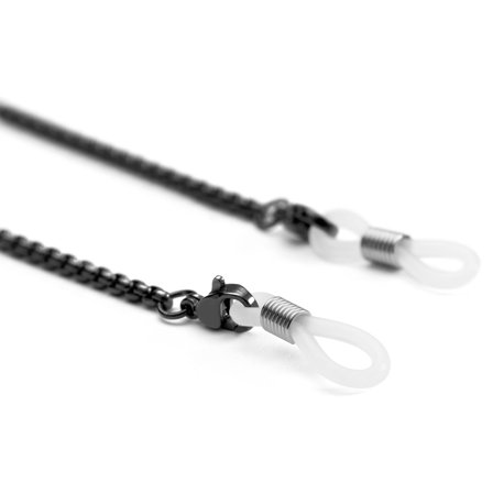 Cadena de gafas de sol de caja de acero inoxidable negro para hombres - Cordones para gafas