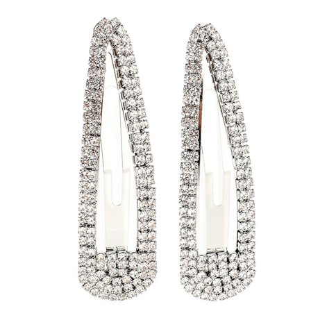 6 st Rhinestone Snap Clip Legering Söt Hårtillbehör Snap Hårfäste Sidoklämma