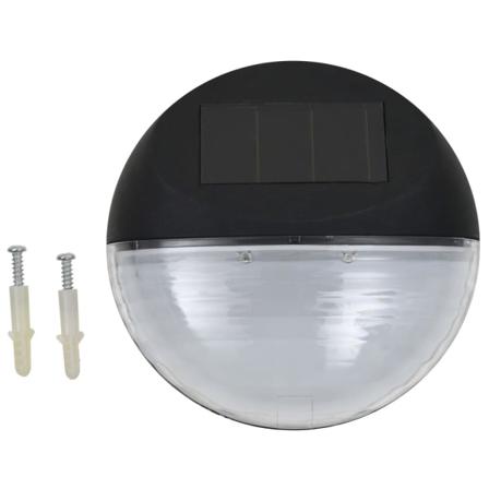 Vidaxl Sollampa Vägg Led Set 12 St Rund Svart Svart
