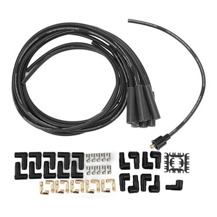 8,5 mm 180° Tennpluggledningssett Tennpluggledninger med støvtett hette Erstatning for Chevy 8-sylindrede modeller Svart