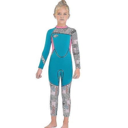 Våtdrakt for jenter, surfing, heldekkende, lange ermer, barn, neopren, varm badedrakt
