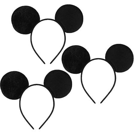 10 stk. sorte Mickey Mouse-ører for voksne/barn utkledning kostyme hodebånd tilbehør