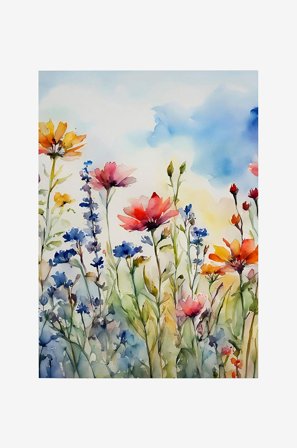 Pelcasa - Plakat Wildblumen - Blå - Posters - Fra Homeroom