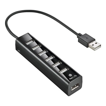 Hub USB 2.0 - NGS - IHUB7 TINY - 7 portar - Strömadapter 5V-1A - Plug and Play