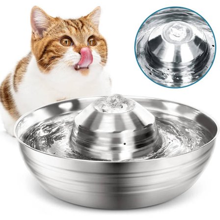 Katte Vandfontæne, 4-Trins Lydløs Kattefontæne 2L, Katte Vandfontæne