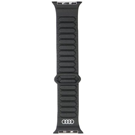 Audi Logo Syntetiskt läder Magnetiskt ringarmband för Apple Klocka 40/41/42 mm - Svart