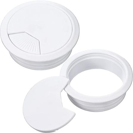 Skrivebordsgrommet, skrivebordsledningstråd, datamaskinbordplastgrommet, ryddig ledningshulldeksel ledningsorganisatorer, monteringshulldiameter 60mm/