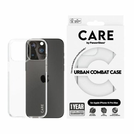 CARE by PanzerGlass Urban Combat -kotelo iPhone 15 Pro Max - Kirkas