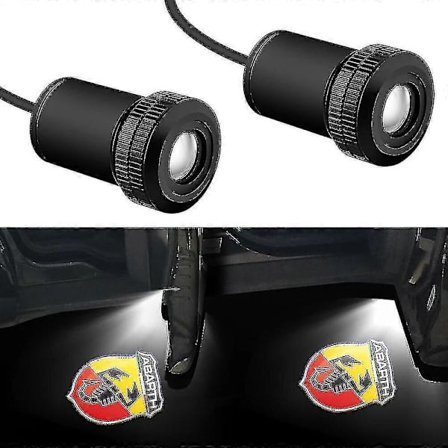 2 stk. dørprojektorlogolys til Fiat 500 Punto Abarth Stilo Bil indvendige høflighedsdørlamper Abarth Velkomstlys