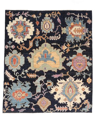 255X296 Tappeto Classic Afghan Fine Orientale Nero/Marrone Grandi (Lana, Afghanistan) Carpetvista