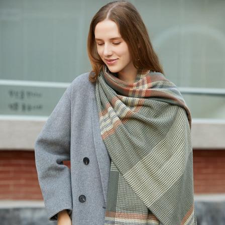 Cashmere kvaster Dame efterår Vinter tørklæde Tæppe Wrap Sjal Stole Varm Blød Z211 Military green 70*180CM