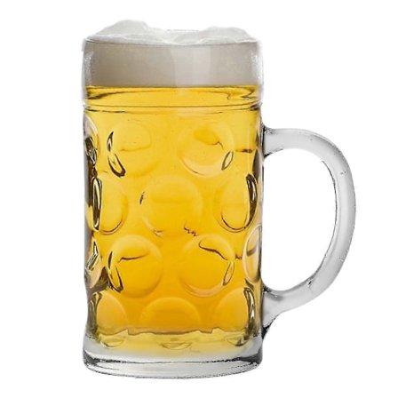 Rink Drink Saksalainen Oluttuoppi - Suuri Kuplapintainen Lasituoppi Kahvalla - 1,3 l (2 tuoppia)