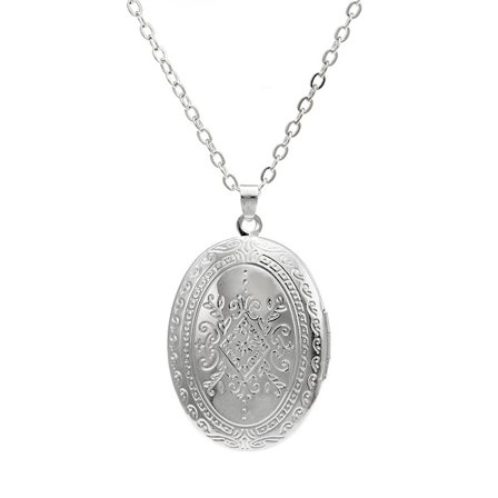 Vedhængskæde med hjerteformet medaljon, graveret medaljonhalskæde, der holder billeder, personlig fotomedaljonhalskæde, mindemedaljonhalskæde til 