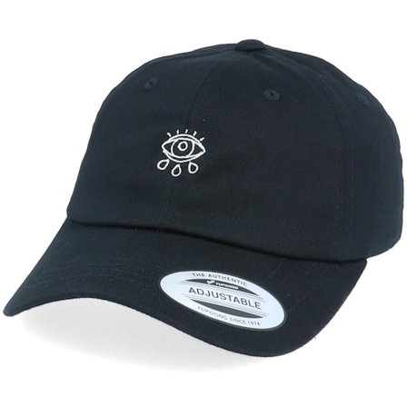 Iconic - Schwarz Unconstructed Cap - All Seeing Eye Tears Organic Black Dad Cap @ Hatstore
