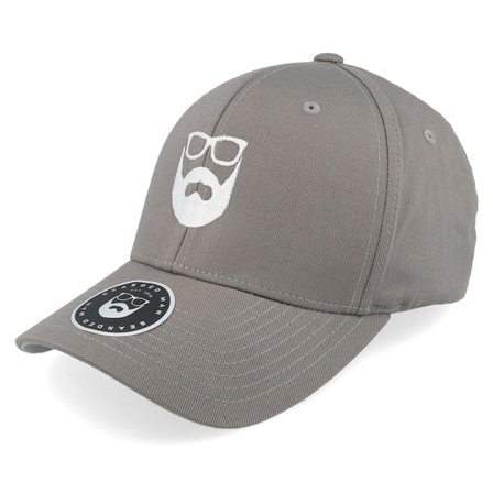 Bearded Man - Grey flexfit Czapka Z Daszkiem - Logo Grey/White Flexfit @ Hatstore