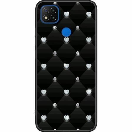 Xiaomi Redmi 9c Svart Skal Bling Heart